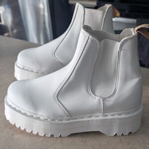 Dr. Martens White Quad Mono Boots